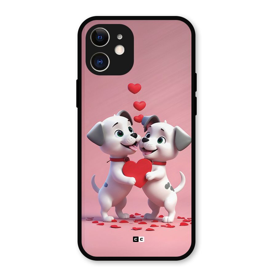 Two Puppies Together Metal Back Case for iPhone 12