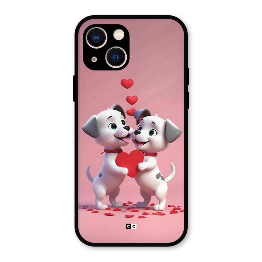 Two Puppies Together Metal Back Case for iPhone 13