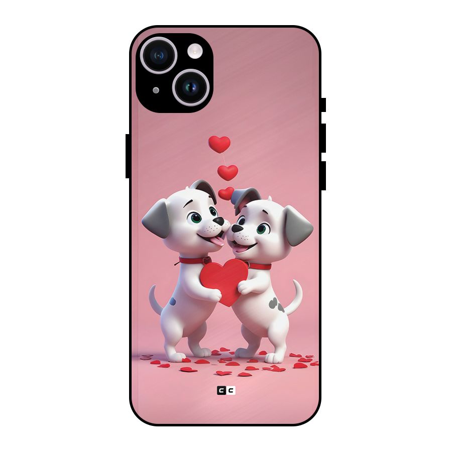 Two Puppies Together Metal Back Case for iPhone 14 Plus