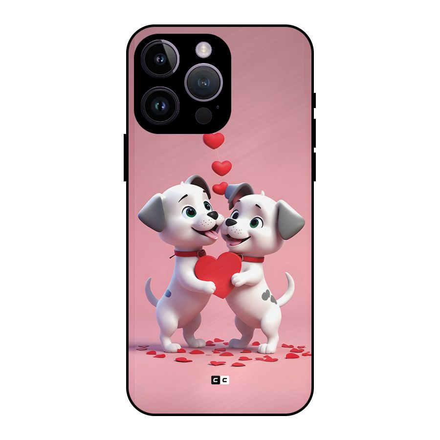 Two Puppies Together Metal Back Case for iPhone 14 Pro Max