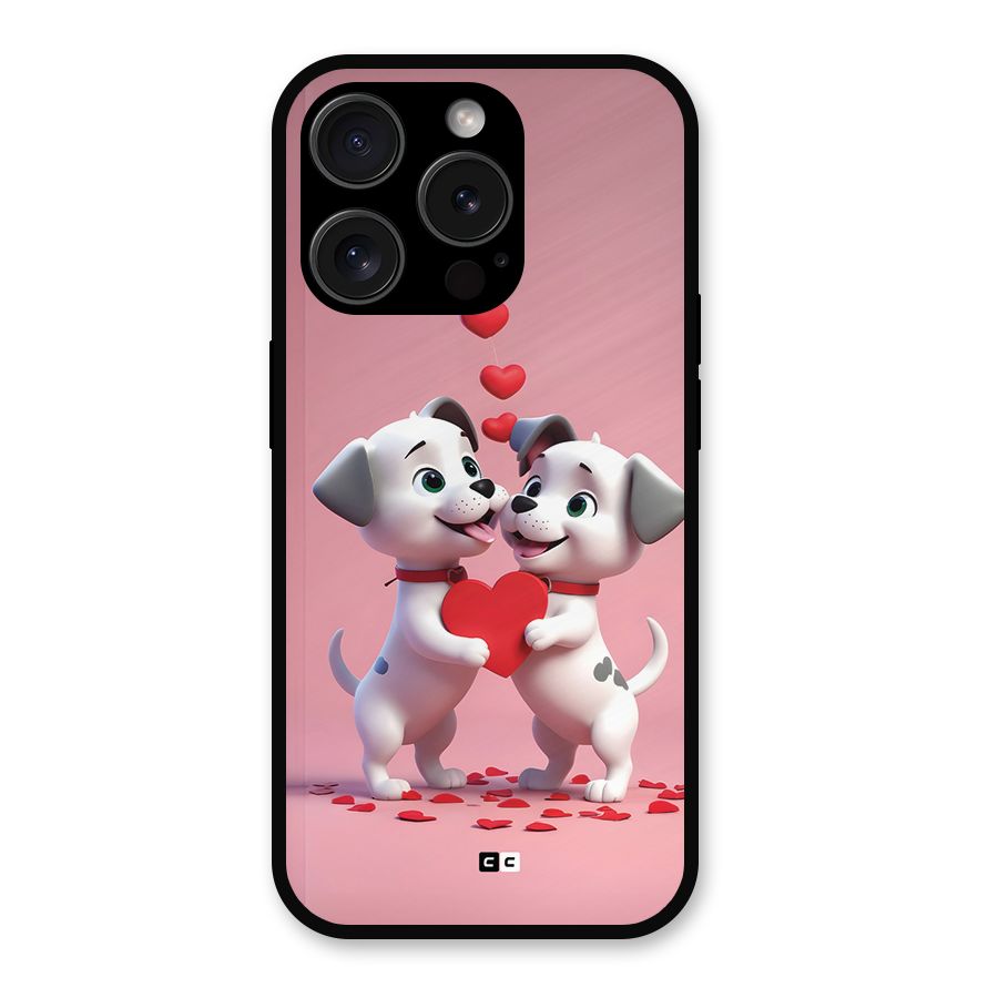 Two Puppies Together Metal Back Case for iPhone 15 Pro