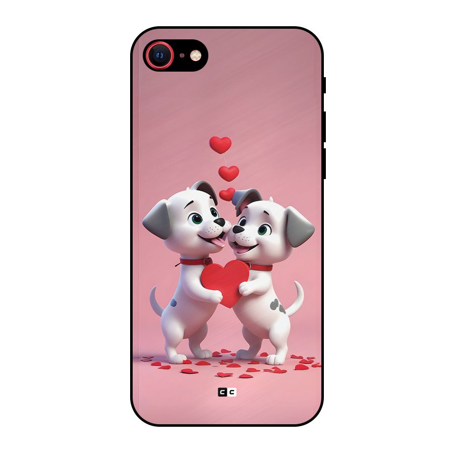 Two Puppies Together Metal Back Case for iPhone SE 2022