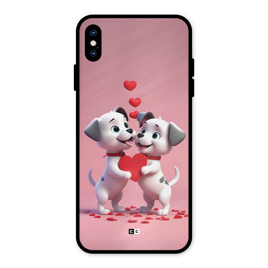 Two Puppies Together Metal Back Case for iPhone XS Max