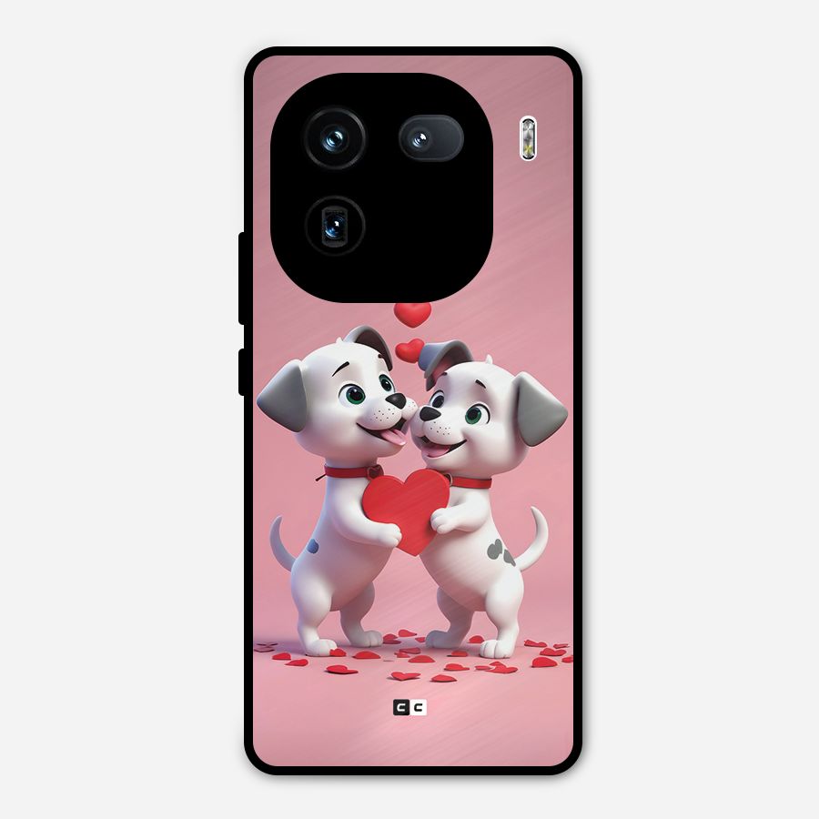Two Puppies Together Metal Back Case for iQOO 12