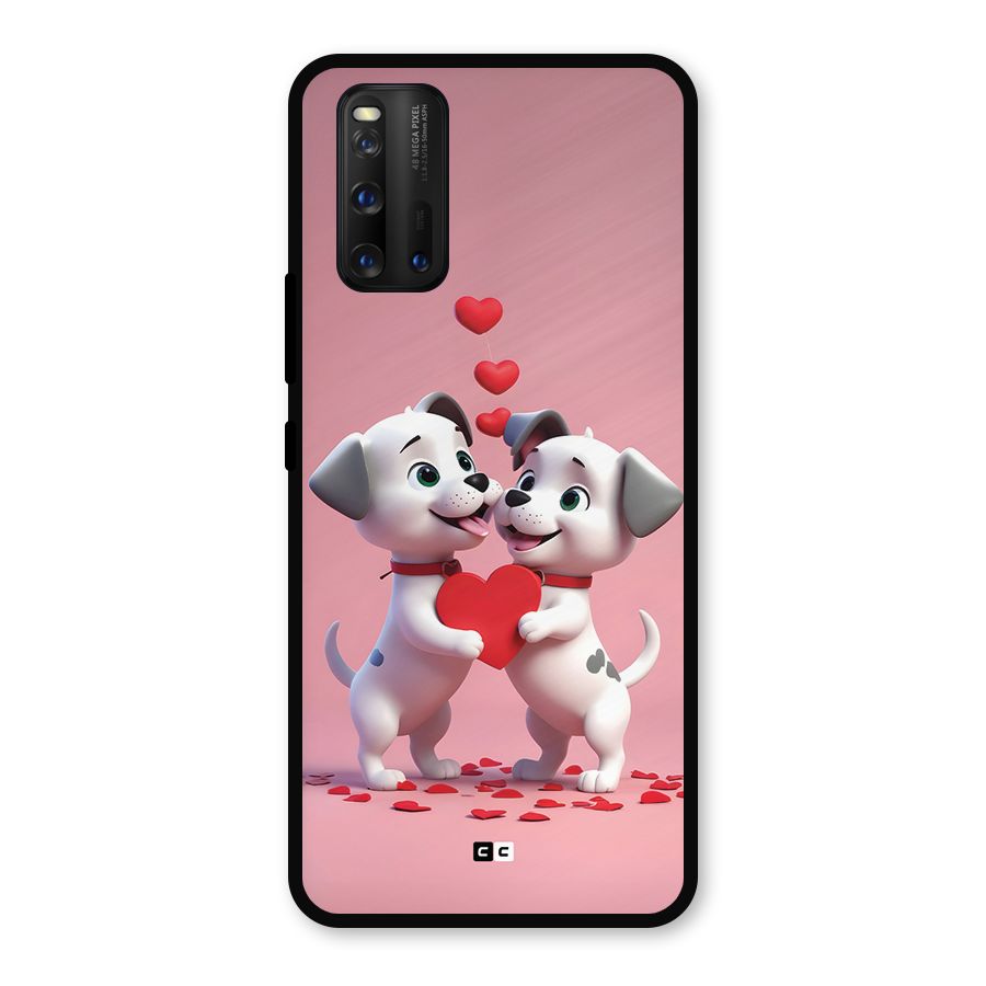 Two Puppies Together Metal Back Case for iQOO 3