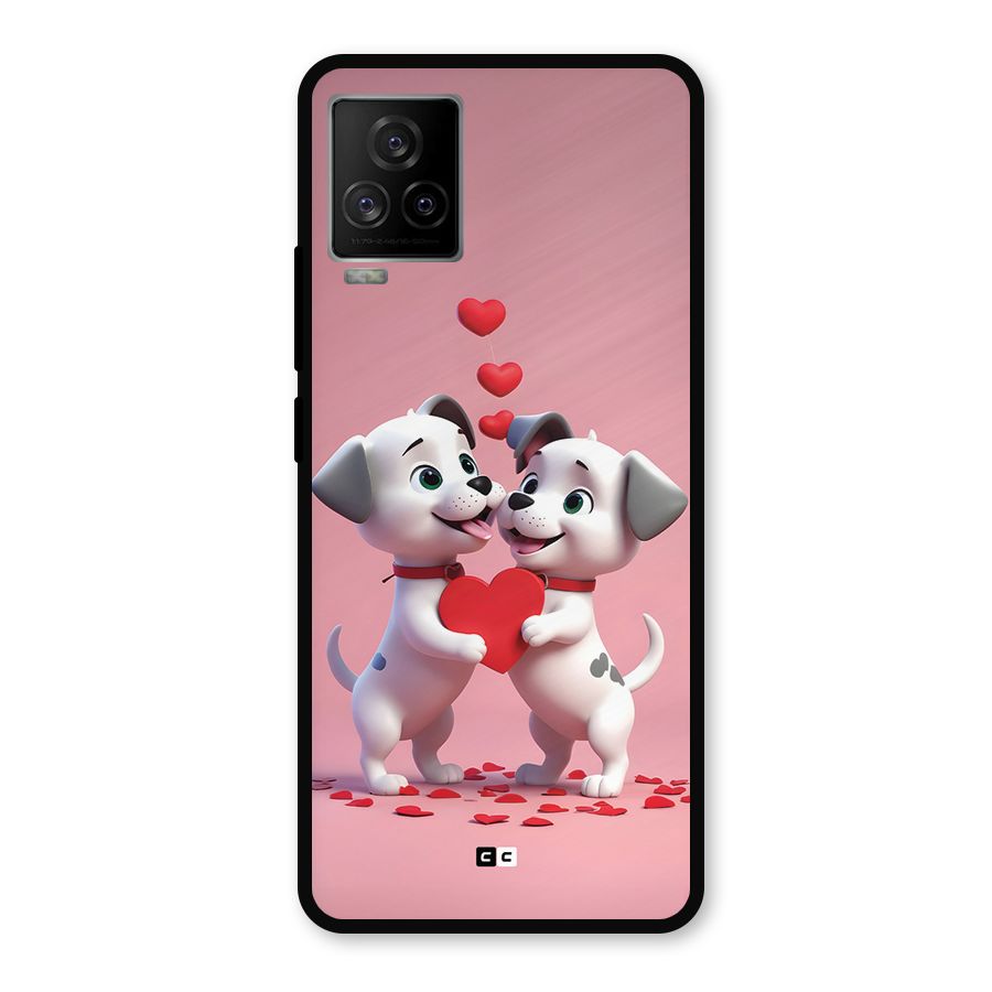 Two Puppies Together Metal Back Case for iQOO 7 Legend 5G