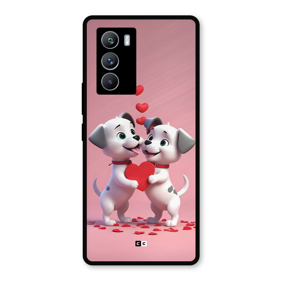 Two Puppies Together Metal Back Case for iQOO 9 SE