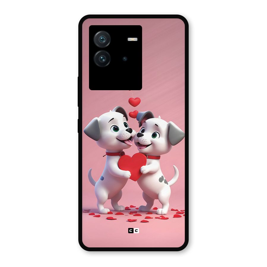Two Puppies Together Metal Back Case for iQOO Neo 6 5G
