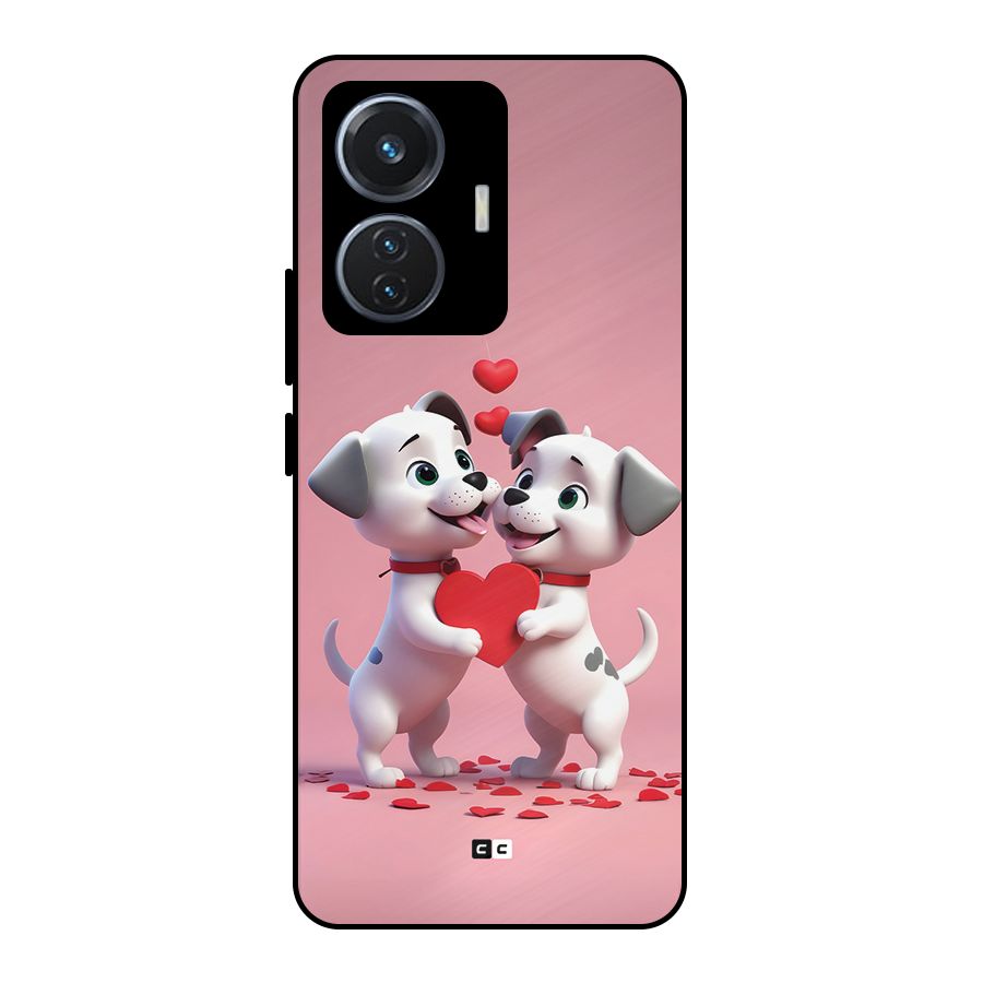 Two Puppies Together Metal Back Case for iQOO Z6 44W