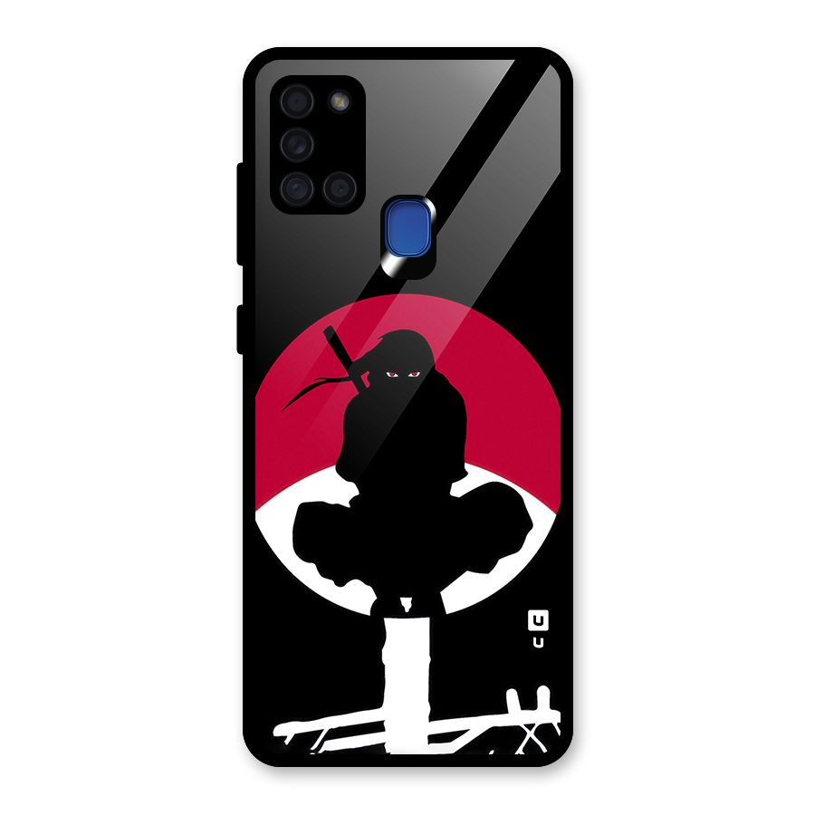 Uchiha Itachi Minimalist Glass Back Case for Galaxy A21s