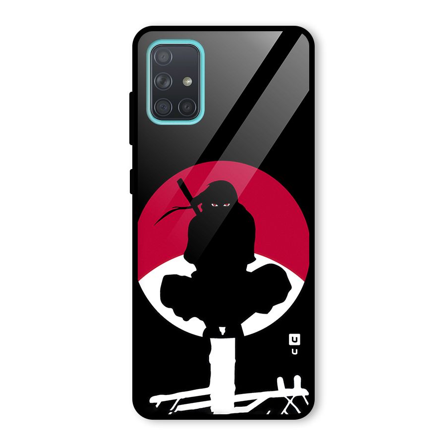 Uchiha Itachi Minimalist Glass Back Case for Galaxy A71