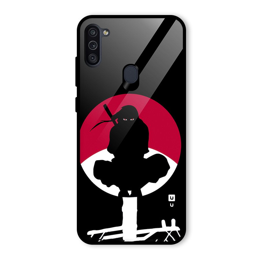 Uchiha Itachi Minimalist Glass Back Case for Galaxy M11