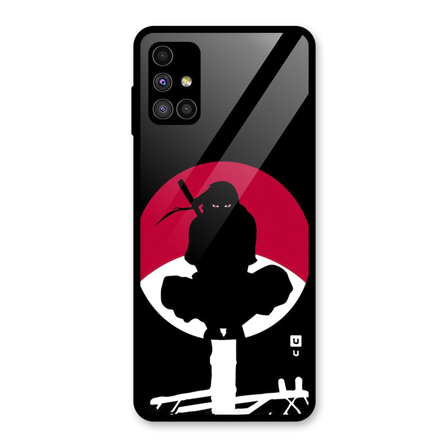Uchiha Itachi Minimalist Glass Back Case for Galaxy M51