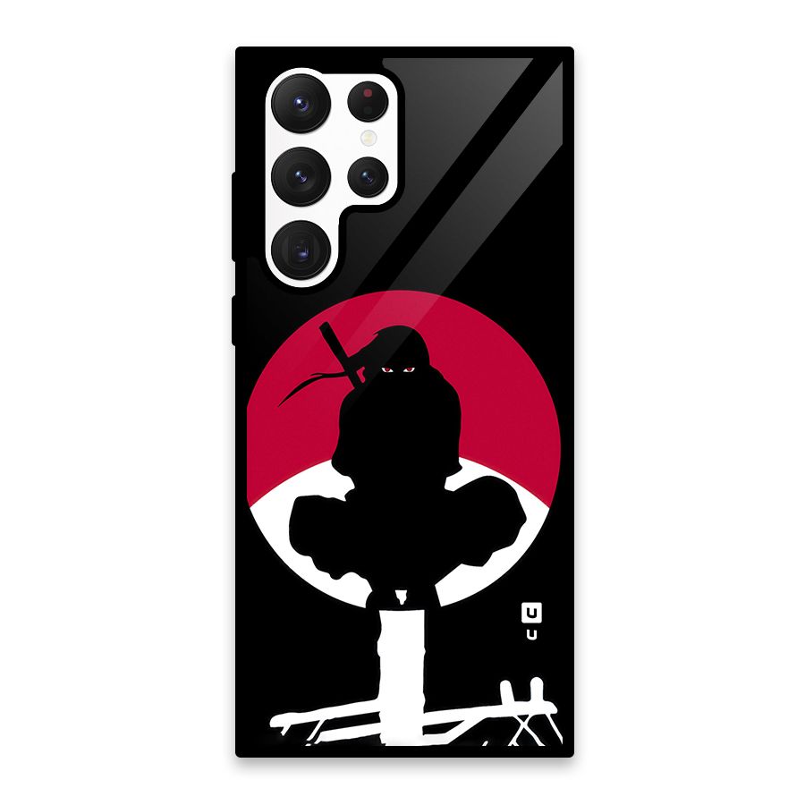Uchiha Itachi Minimalist Glass Back Case for Galaxy S22 Ultra 5G