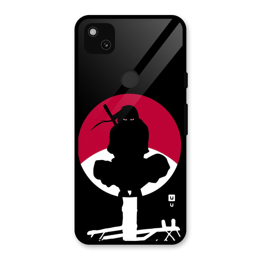 Uchiha Itachi Minimalist Glass Back Case for Google Pixel 4a