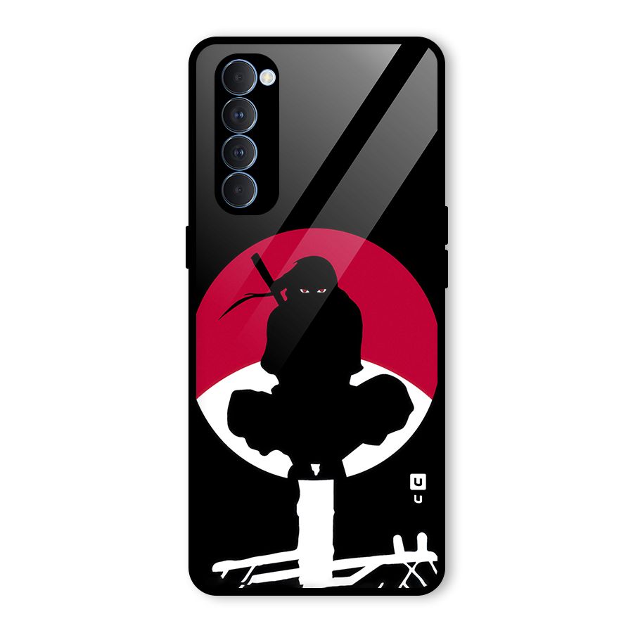 Uchiha Itachi Minimalist Glass Back Case for Oppo Reno4 Pro
