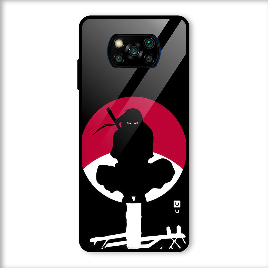 Uchiha Itachi Minimalist Glass Back Case for Poco X3