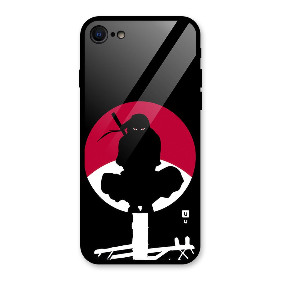Uchiha Itachi Minimalist Glass Back Case for iPhone 8