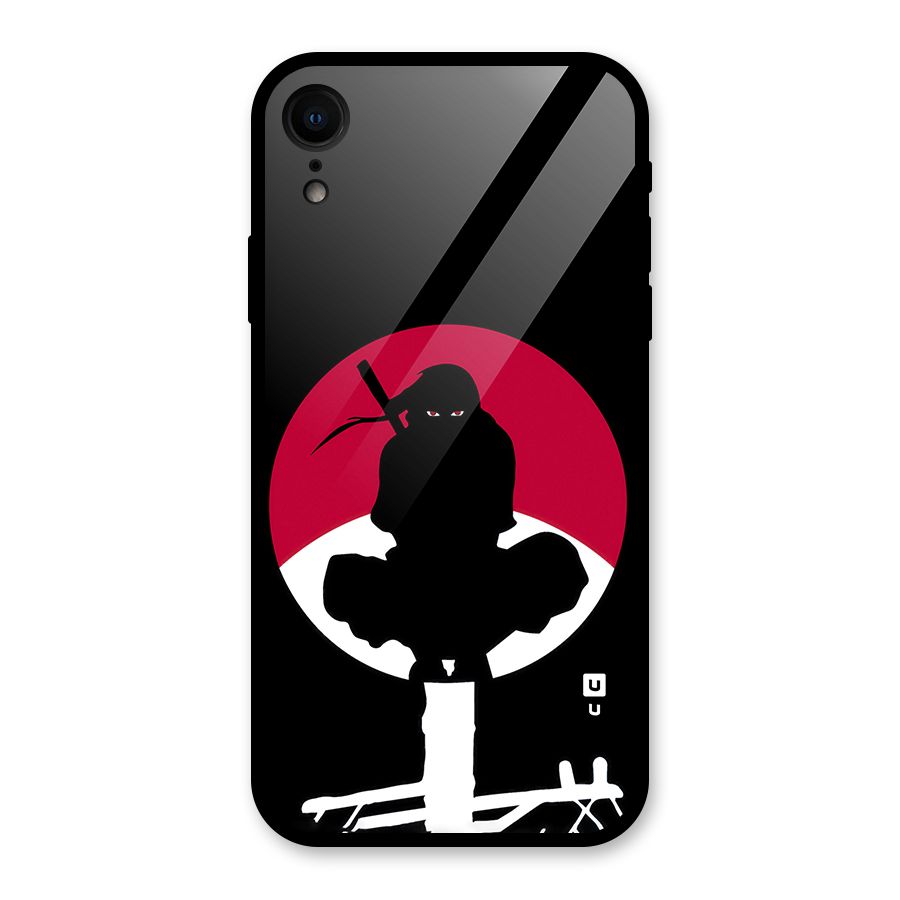 Uchiha Itachi Minimalist Glass Back Case for iPhone XR