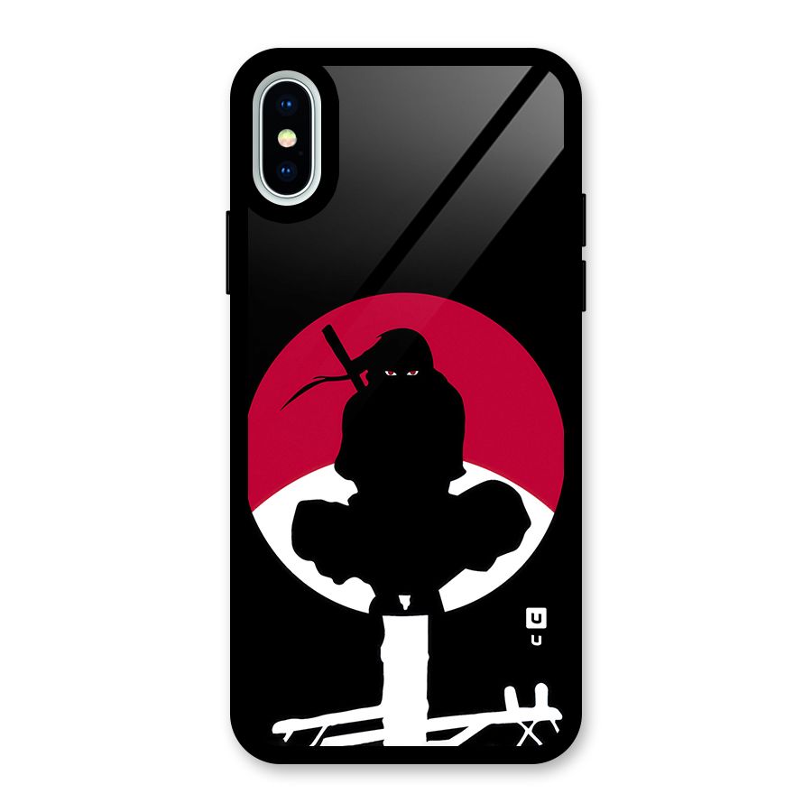 Uchiha Itachi Minimalist Glass Back Case for iPhone XS