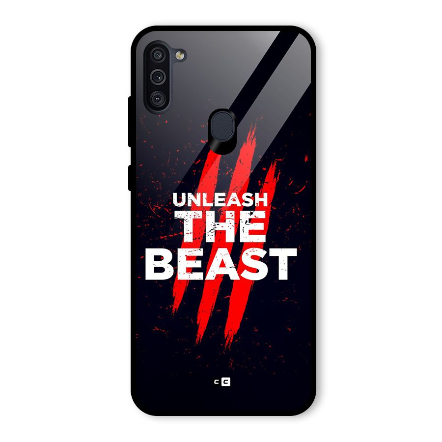 Unleash The Beast Glass Back Case for Galaxy M11