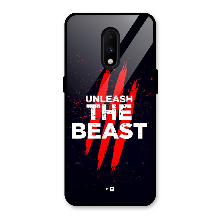Unleash The Beast Glass Back Case for OnePlus 7
