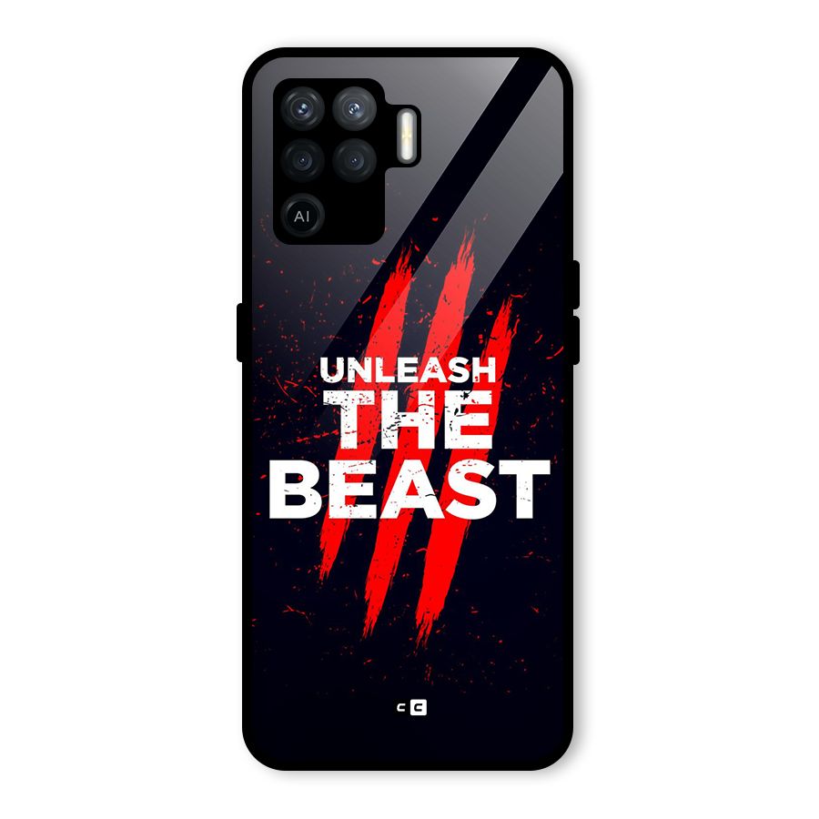 Unleash The Beast Glass Back Case for Oppo F19 Pro