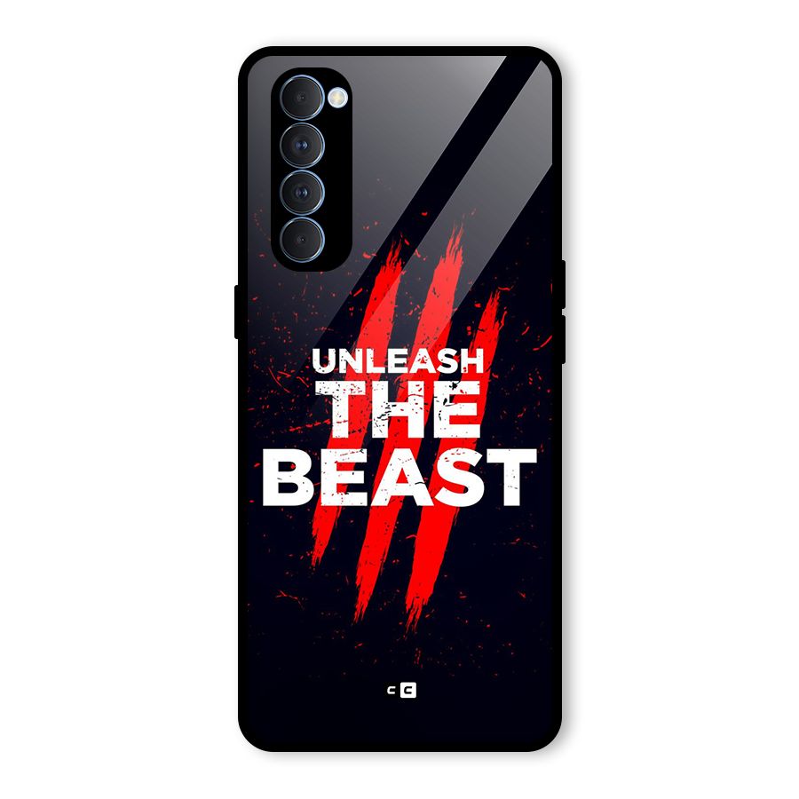Unleash The Beast Glass Back Case for Oppo Reno4 Pro