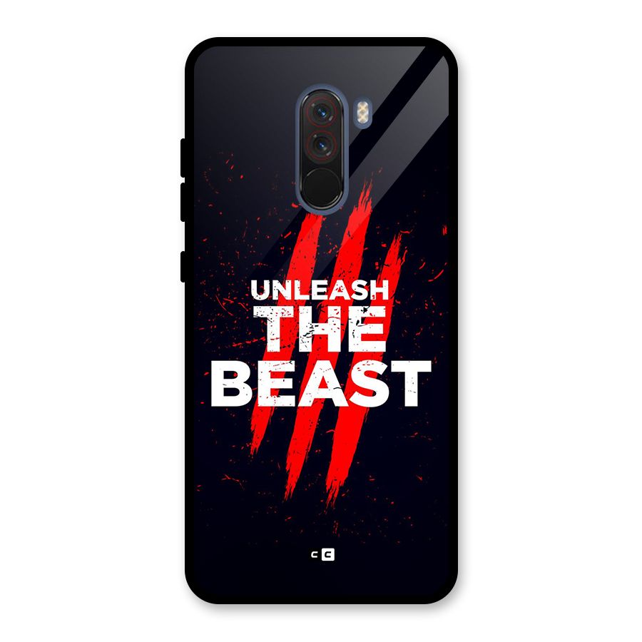 Unleash The Beast Glass Back Case for Poco F1