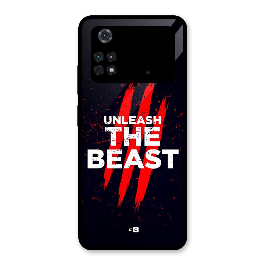 Unleash The Beast Glass Back Case for Poco M4 Pro 4G