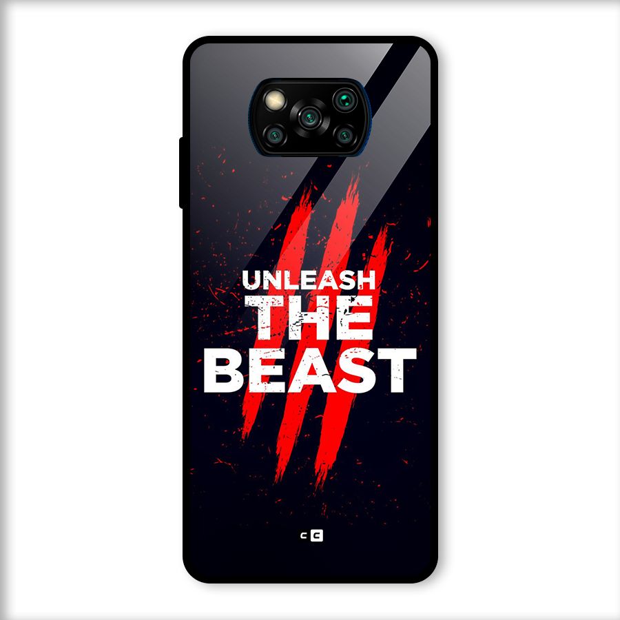 Unleash The Beast Glass Back Case for Poco X3