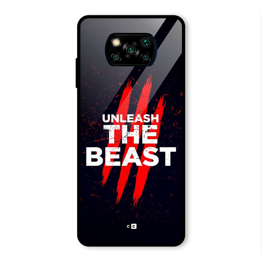Unleash The Beast Glass Back Case for Poco X3 Pro