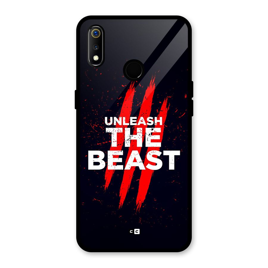 Unleash The Beast Glass Back Case for Realme 3i