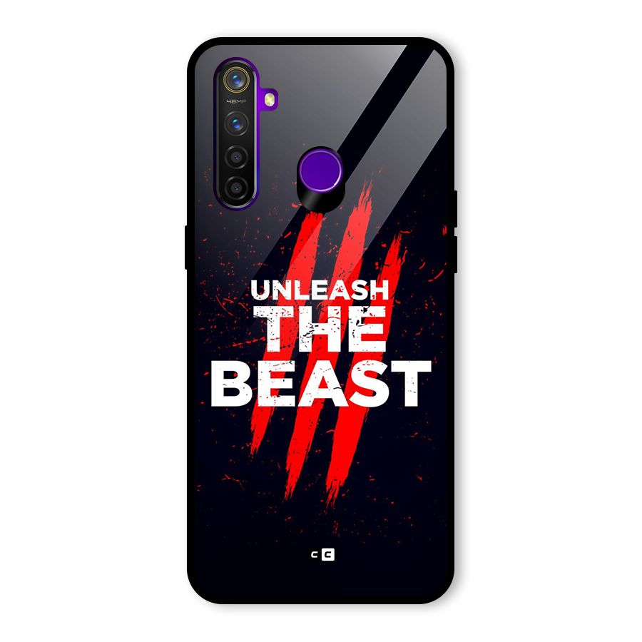 Unleash The Beast Glass Back Case for Realme 5 Pro