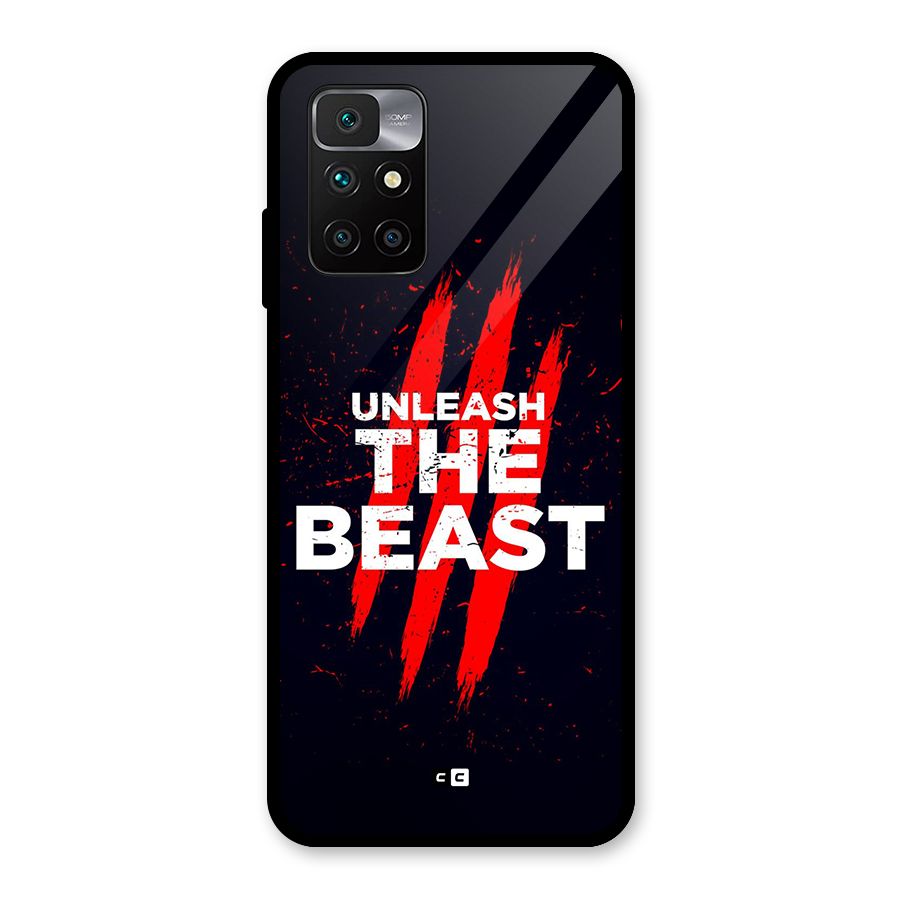 Unleash The Beast Glass Back Case for Redmi 10 Prime