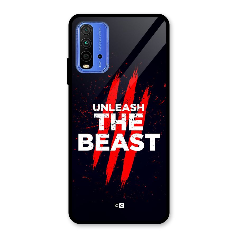 Unleash The Beast Glass Back Case for Redmi 9 Power