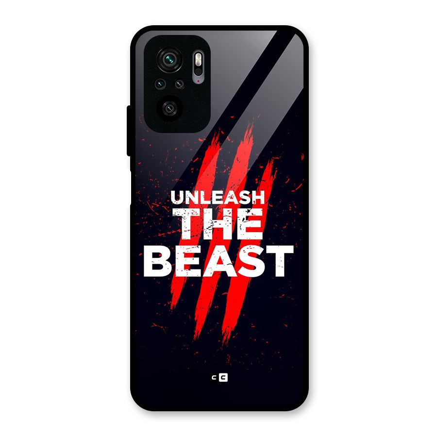 Unleash The Beast Glass Back Case for Redmi Note 10S