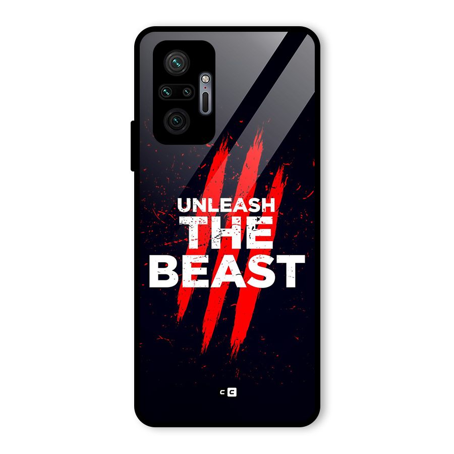 Unleash The Beast Glass Back Case for Redmi Note 10 Pro