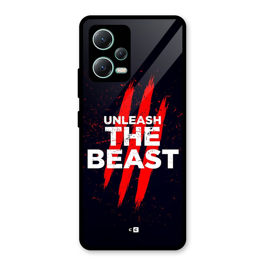 Unleash The Beast Glass Back Case for Redmi Note 12 5G