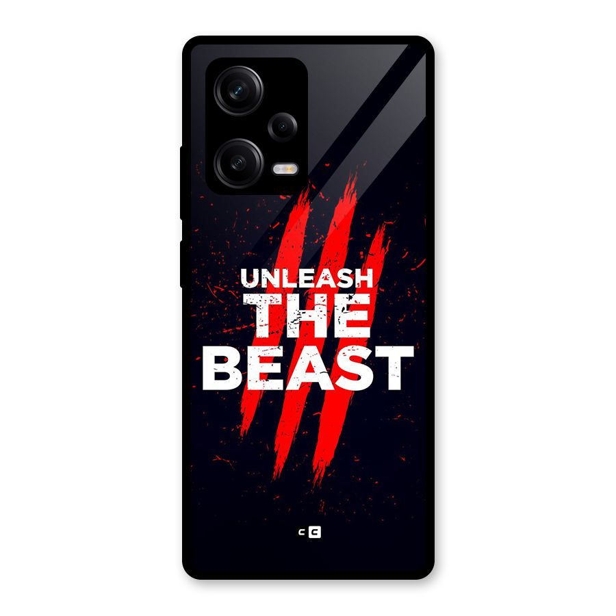 Unleash The Beast Glass Back Case for Redmi Note 12 Pro