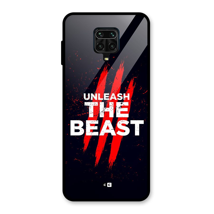 Unleash The Beast Glass Back Case for Redmi Note 9 Pro