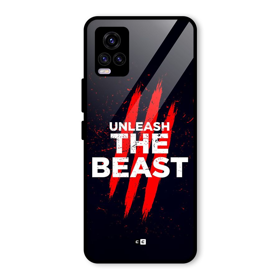 Unleash The Beast Glass Back Case for Vivo V20 2021