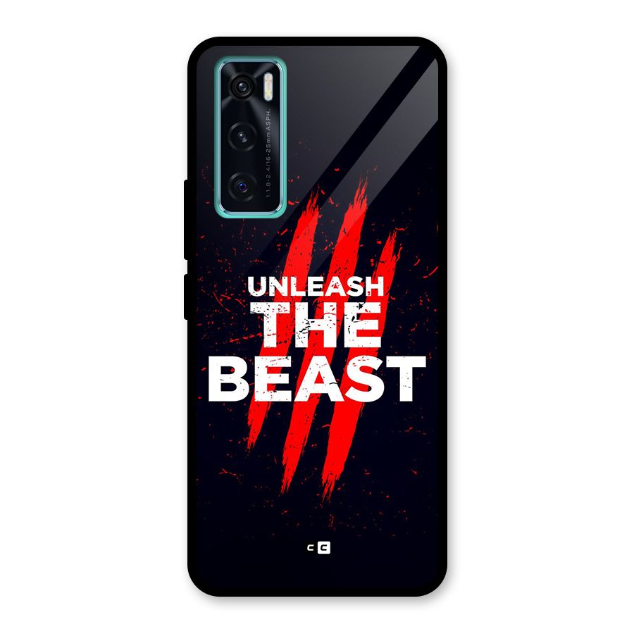 Unleash The Beast Glass Back Case for Vivo V20 SE