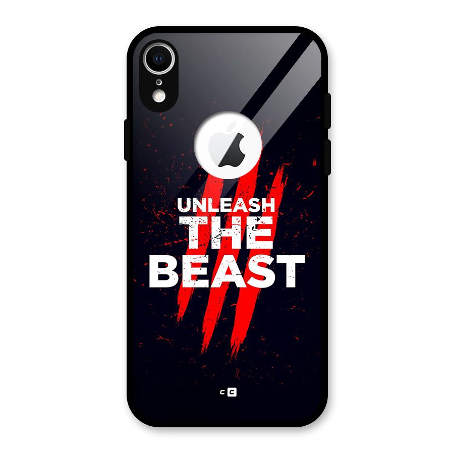 Unleash The Beast Glass Back Case for iPhone XR Logo Cut