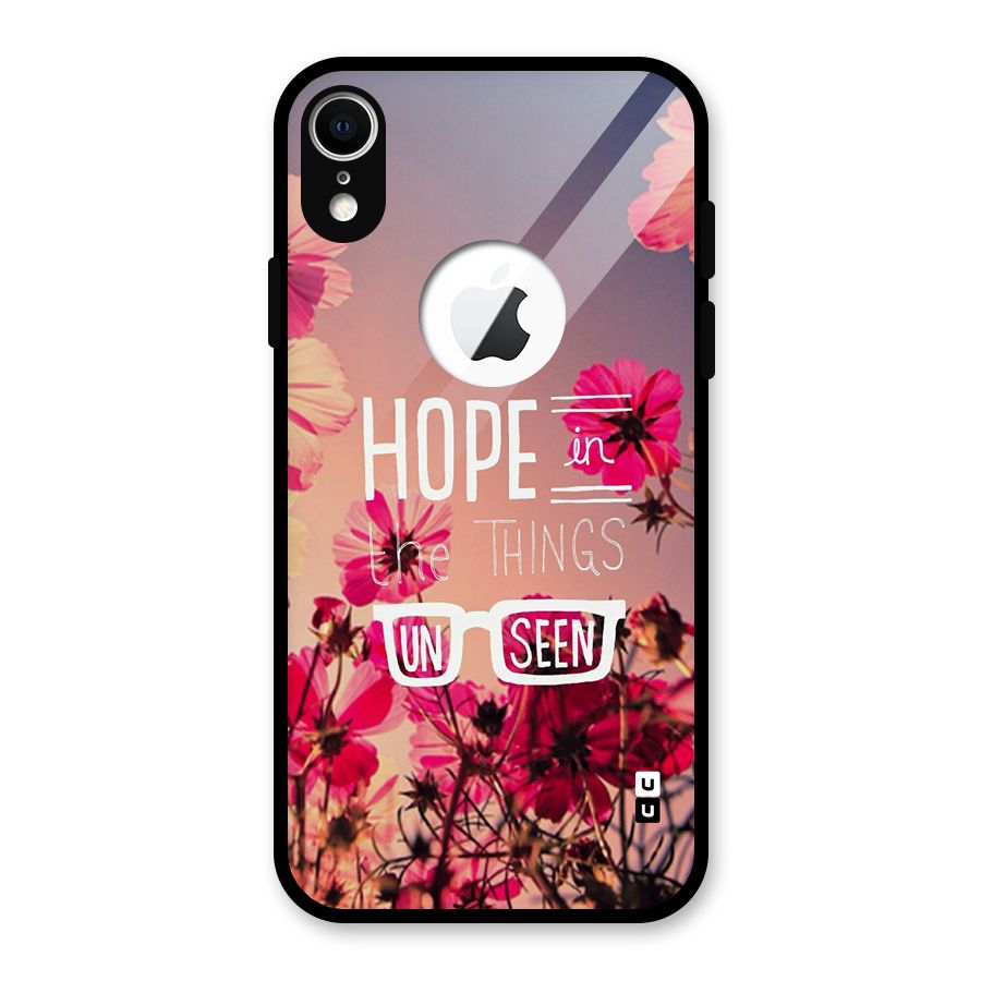 Unseen Hope Glass Back Case for iPhone XR Logo Cut