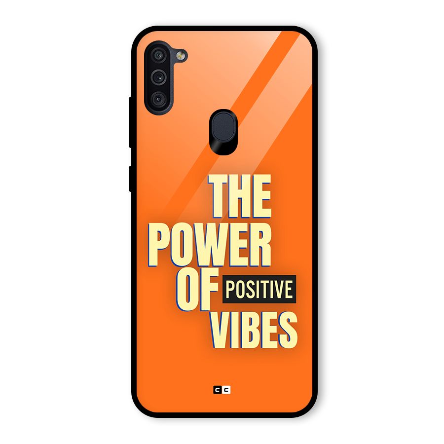 Upbeat Vibes Glass Back Case for Galaxy M11