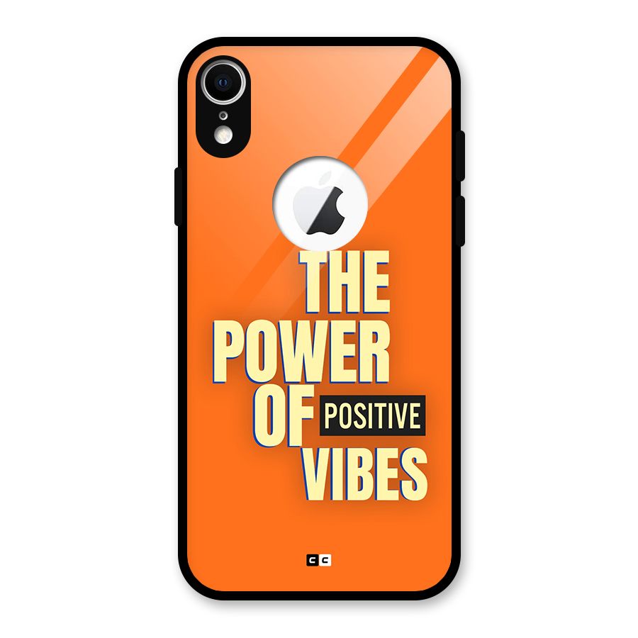 Upbeat Vibes Glass Back Case for iPhone XR Logo Cut