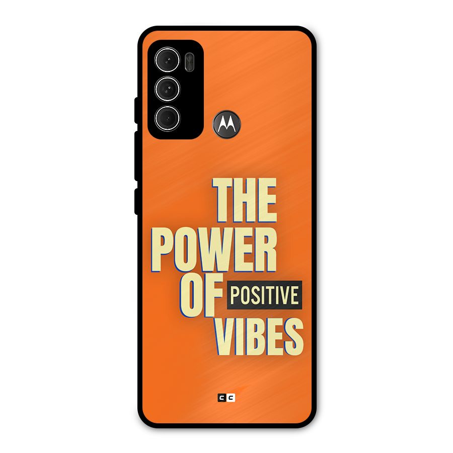 Upbeat Vibes Metal Back Case for Moto G60