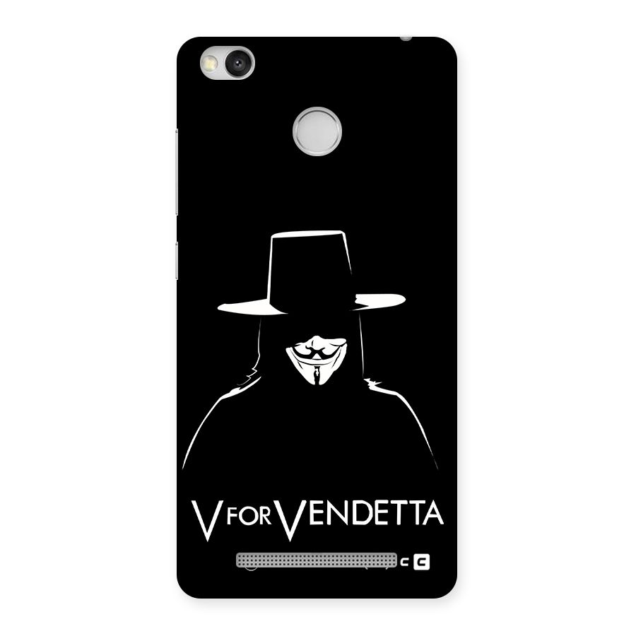 V for Vendetta Minimal Back Case for Redmi 3S Prime