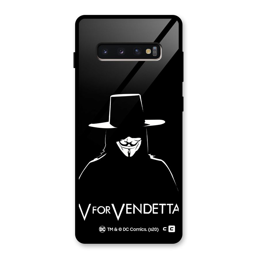 V for Vendetta Minimal Glass Back Case for Galaxy S10 Plus